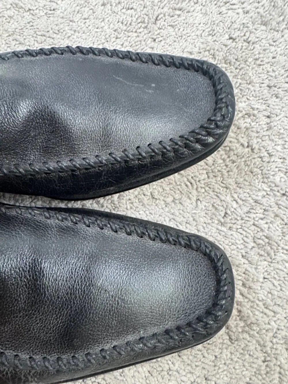 Giorgio Armani Mens Loafers Black Leather Sz 42 Slip On Italy Driving